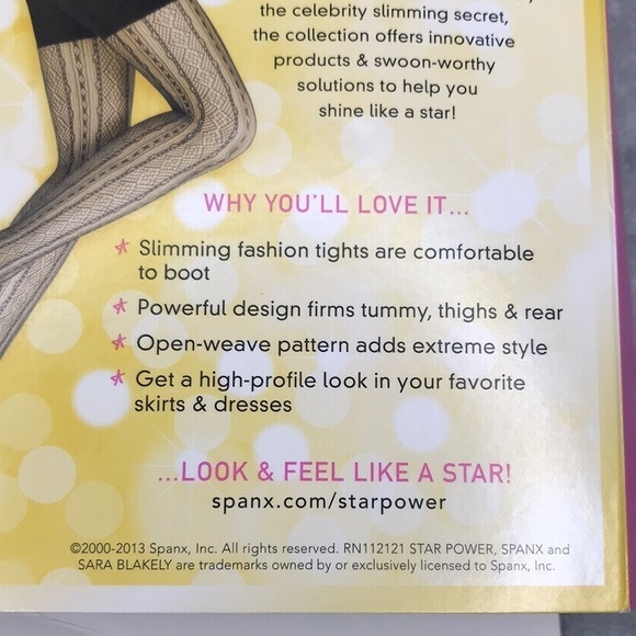 Star Power Spanx Shaping Tights Center Stage Size  C Diamond Stripe Black - Picture 7 of 7